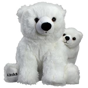 8" Plush Mama Baby Polar Bears