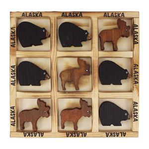 Toy Bear & Moose Wooden Tic-Tac-Toe
