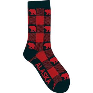 Buffalo Plaid Bear Adult Sock