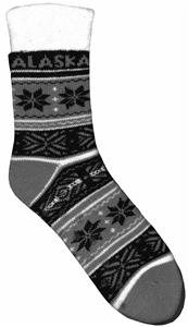 Nordic Snowflakes Black Slipper Sock