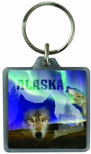 Photo NL Wolf Square Lucite Key Chain