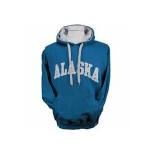 Fleece Lined Navy Zippered Sweatshirt ALASKA Applique Adult Sizes - Alaska  Wild Country