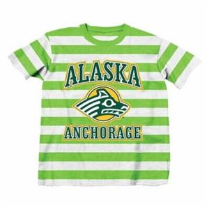 T-SHIRT, YOUTH UNIVERSITY OF ALASKA ANCHORAGE- WHITE/LIME (MD)