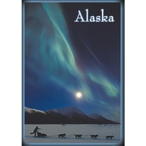N. Lights Dogteam Vertical Alaska Post Card-50 Pack