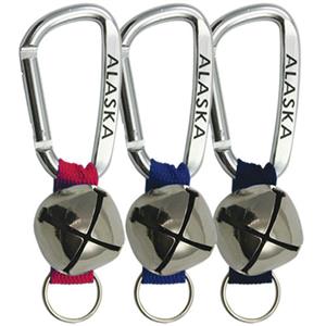 Bear Bell Carabiner Key Chain- 3 assorted colors