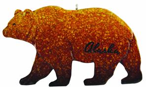 Speckle Bear Flat Polystone Ornament