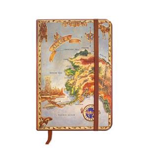 Foil Notebook with Elastic Band, Last Frontier Map- Small