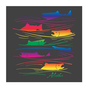 T-Shirt, Youth Salmon Lines- Grey (XS)