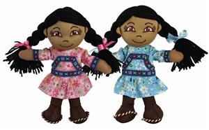 8" Native Alaskan Fabric Doll- 2 assorted colors