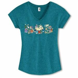 T-SHIRT, LADIES LAVALLEE WINTER CELEBRATION- HEATHER GALAPAGOS BLUE (MD)