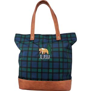 Frontier Plaid Bear Tote Bag