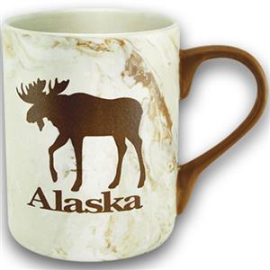 Faux Marble Alaska Moose Mug