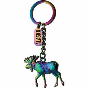 Electroplated Moose Metal Key Chain