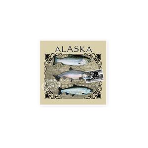 T-Shirt, Adult Alaska Salmon Species- Sand (Small)