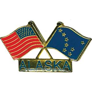 PIN EPOXY AK&US FLAGS CROSSED