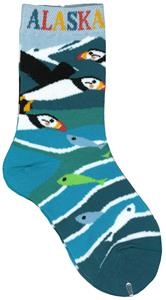 SOCK YTH PUFFIN AND FISH