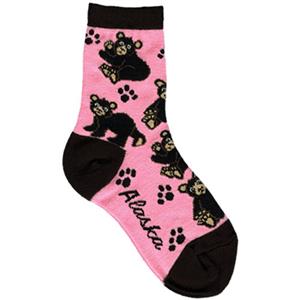 Black Bear Pink Youth Sock