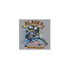 T-Shirt, Youth Alaska Map (X-Small)