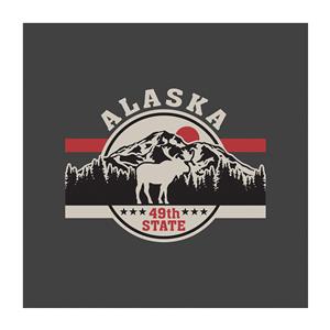T-Shirt, Adult Red Sun Mountain- Charcoal Grey (SM)