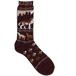 Howling Wolf Black Towel Sock