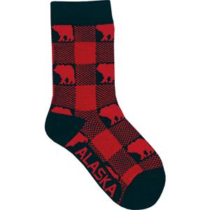 Buffalo Plaid Bear Youth Sock