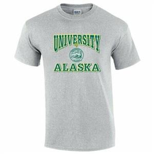 T-SHIRT, ADULT UNIVERSITY OF ALASKA- SPORT GREY (XL)