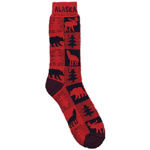Buffalo Plaid Red Towel Sock