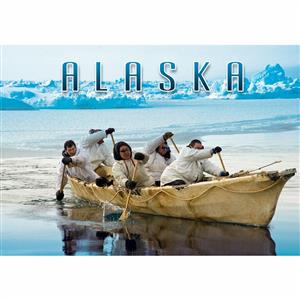 Native Whaleing Boat Horizontal Alaska Post Card-50 Pack