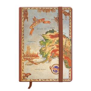 Foil Notebook with Elastic Band, Last Frontier Map- Large