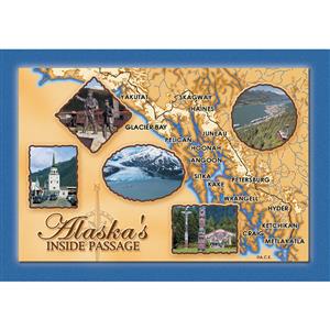 Inside Passage Map Horizontal Post Card-50 Pack