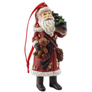 Polystone Ornament, Antique Santa