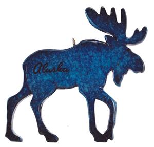 Speckle Moose Flat Polystone Ornament