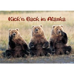 Grizzly Kickin' AK Horizontal Alaska Post Card-50 Pack