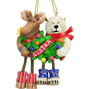 Polystone Ornament, Moose Bear Dangle 3D