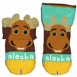 Fold Over Moose Infant Sock