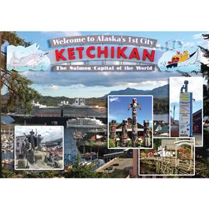 Ketchikan Collage Horizontal Post Card-50 Pack