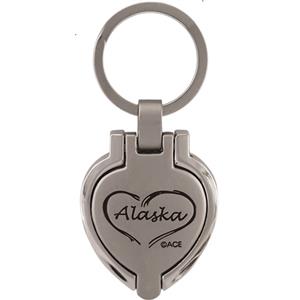 Alaska Heart Locket Metal Key Chain