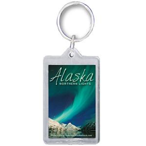 Northern Lights Rectangle Lucite Key Chain