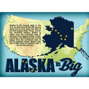 Alaska Everything Is Bigger Horizontal Post Card-50 Pack