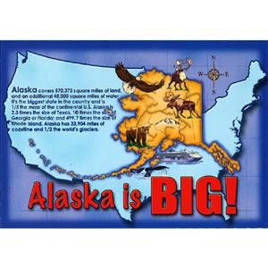 Alaska is Big Horizontal Alaska Post Card-50 Pack