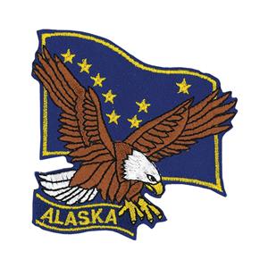 Eagle and Alaska Flag Embroidered Patch